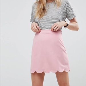 ASOS pink scallop hem skirt